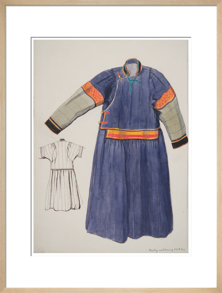 Paintings and drawings of Mongolian clothing - Art print