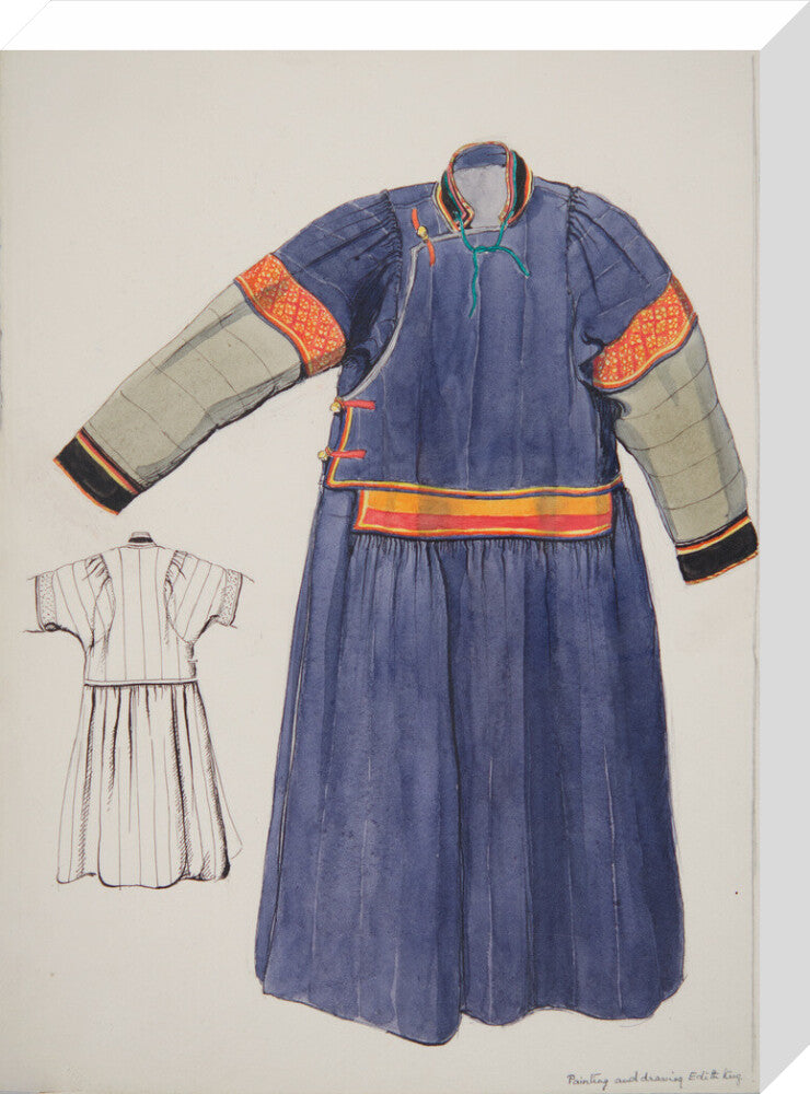 Paintings and drawings of Mongolian clothing - Art print