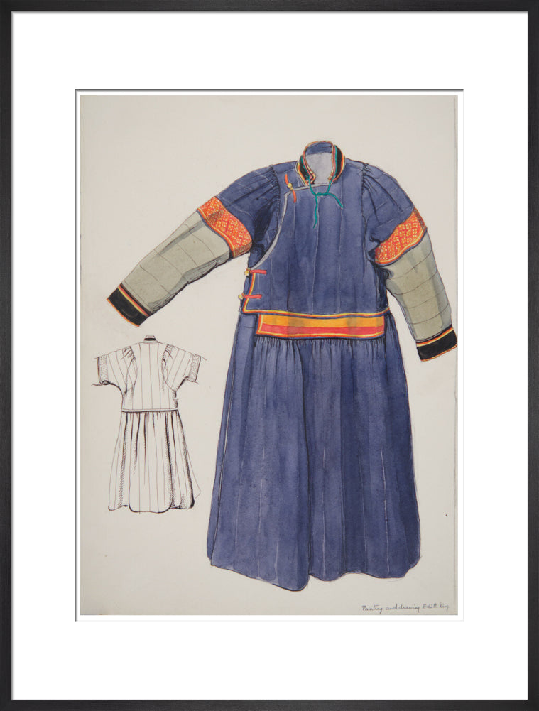 Paintings and drawings of Mongolian clothing - Art print