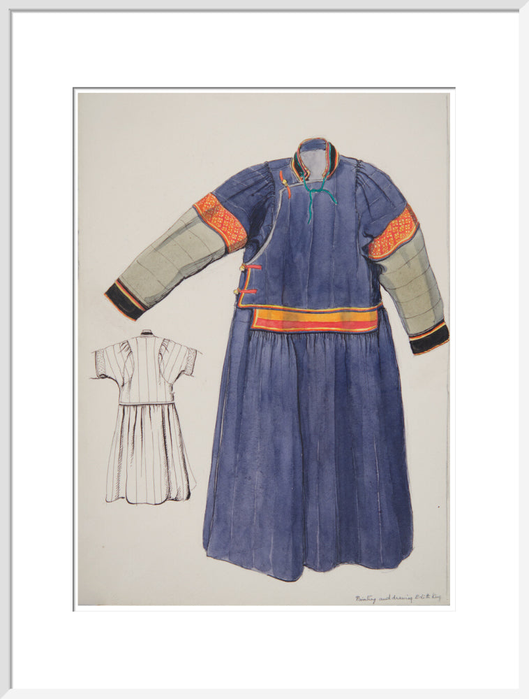 Paintings and drawings of Mongolian clothing - Art print