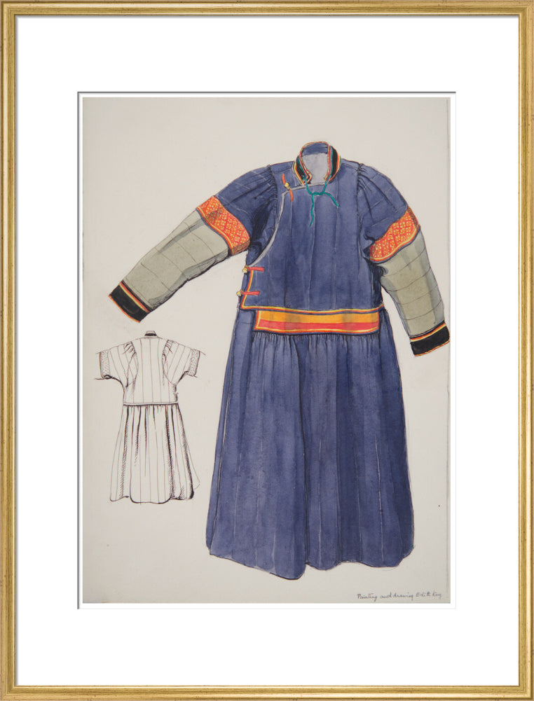 Paintings and drawings of Mongolian clothing - Art print