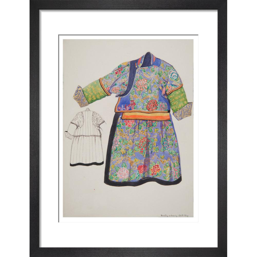 Paintings and drawings of Mongolian clothing - Art print