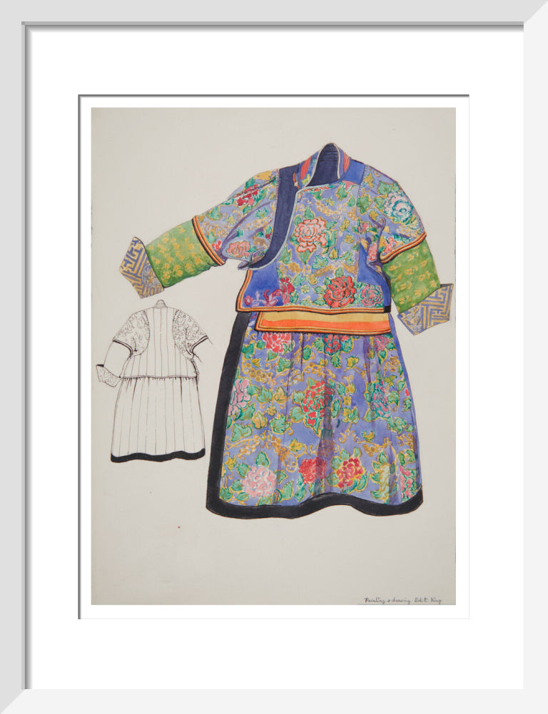 Paintings and drawings of Mongolian clothing - Art print