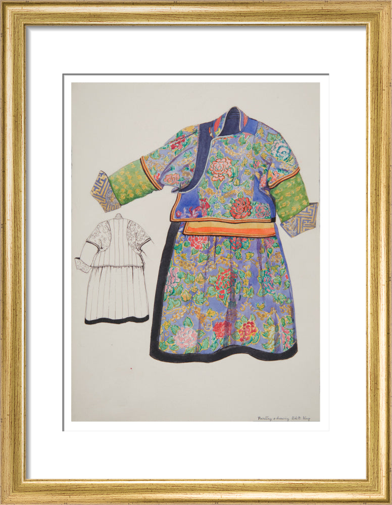 Paintings and drawings of Mongolian clothing - Art print