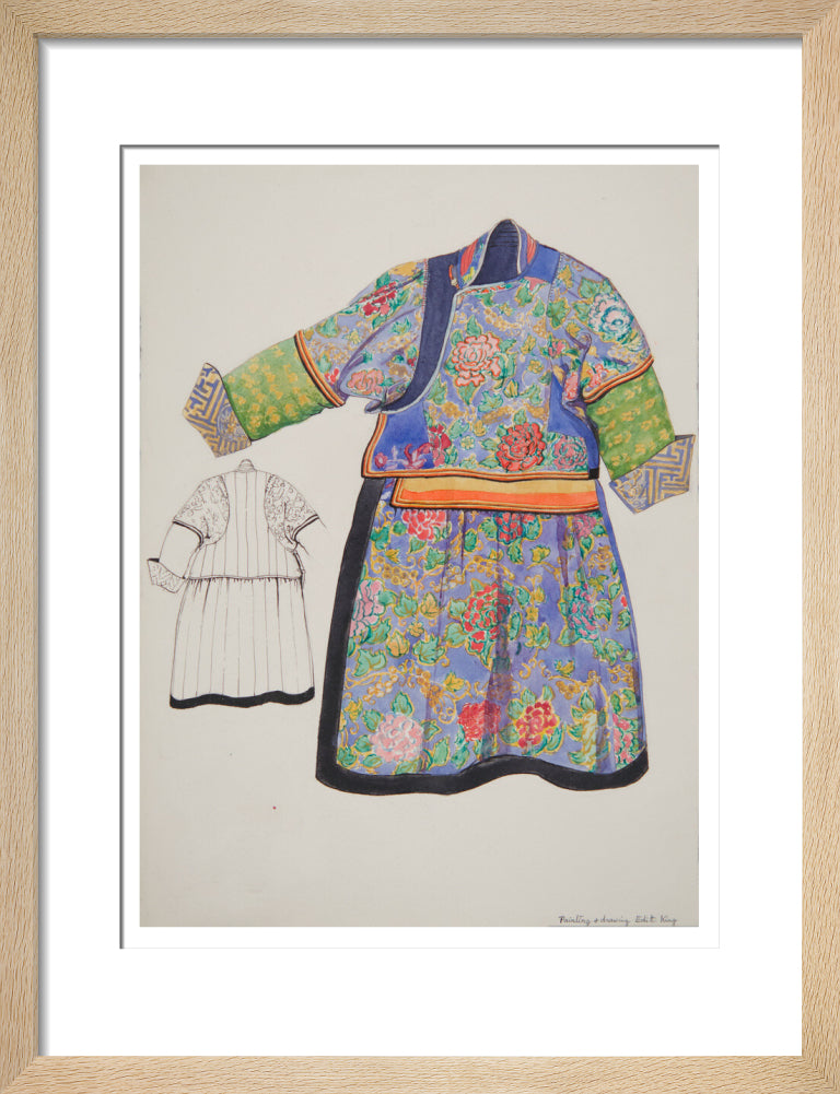 Paintings and drawings of Mongolian clothing - Art print