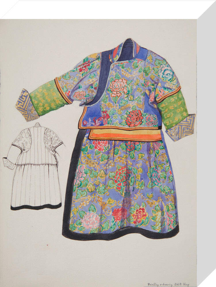Paintings and drawings of Mongolian clothing - Art print
