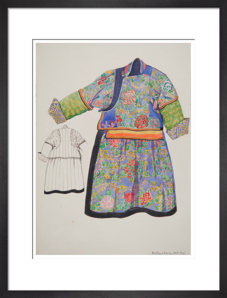 Paintings and drawings of Mongolian clothing - Art print