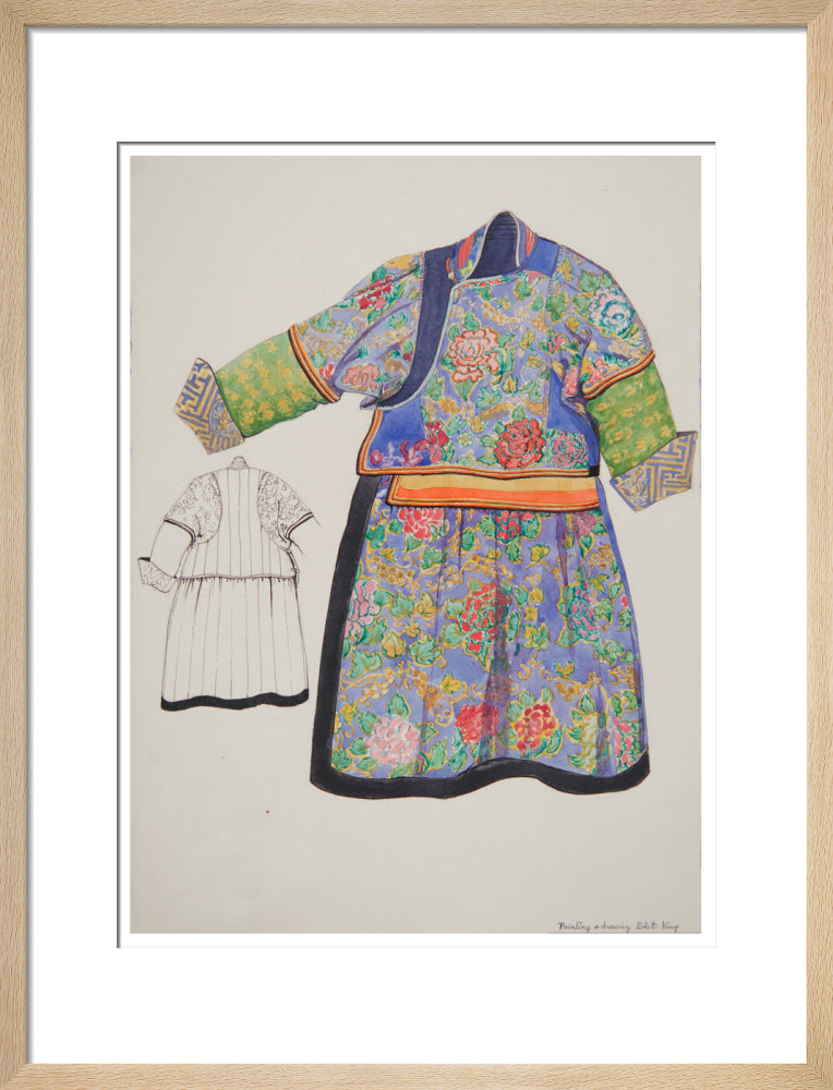 Paintings and drawings of Mongolian clothing - Art print