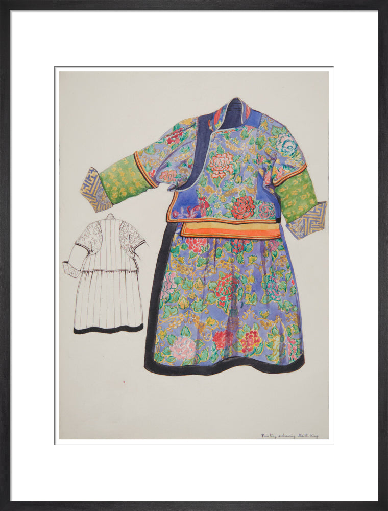 Paintings and drawings of Mongolian clothing - Art print