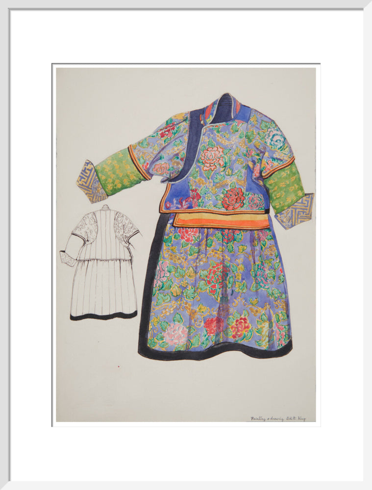 Paintings and drawings of Mongolian clothing - Art print