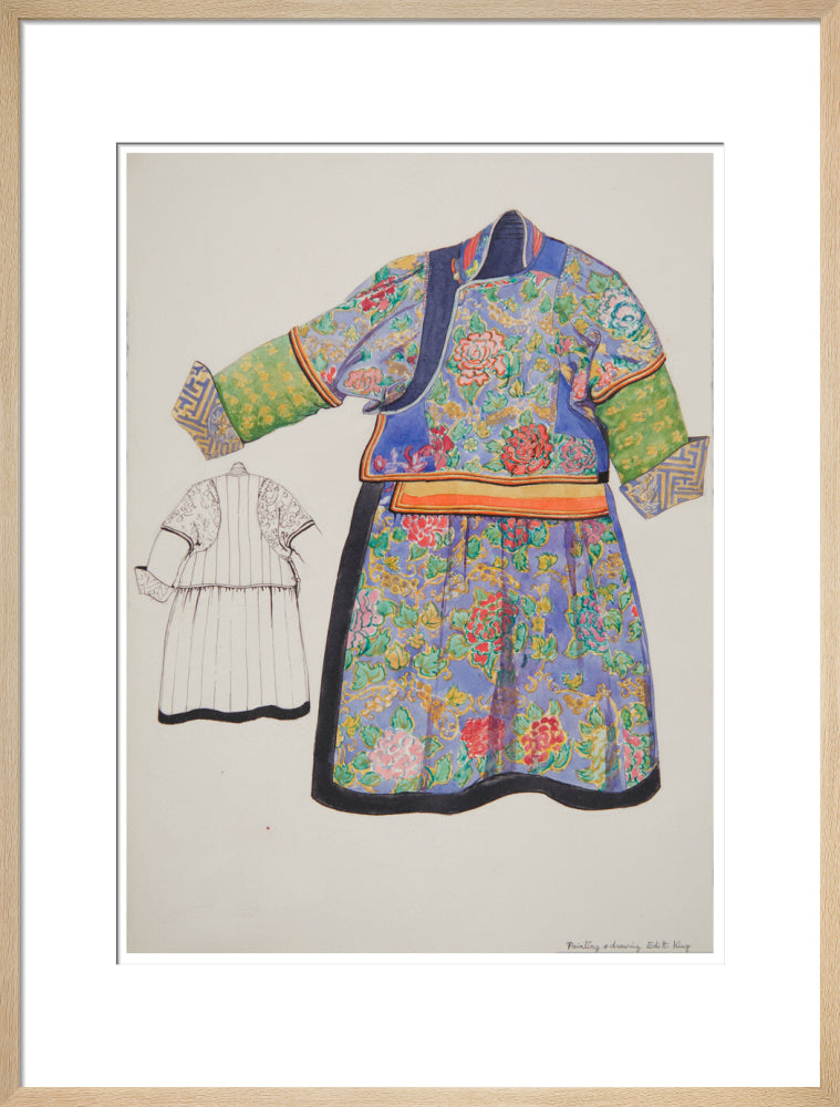 Paintings and drawings of Mongolian clothing - Art print