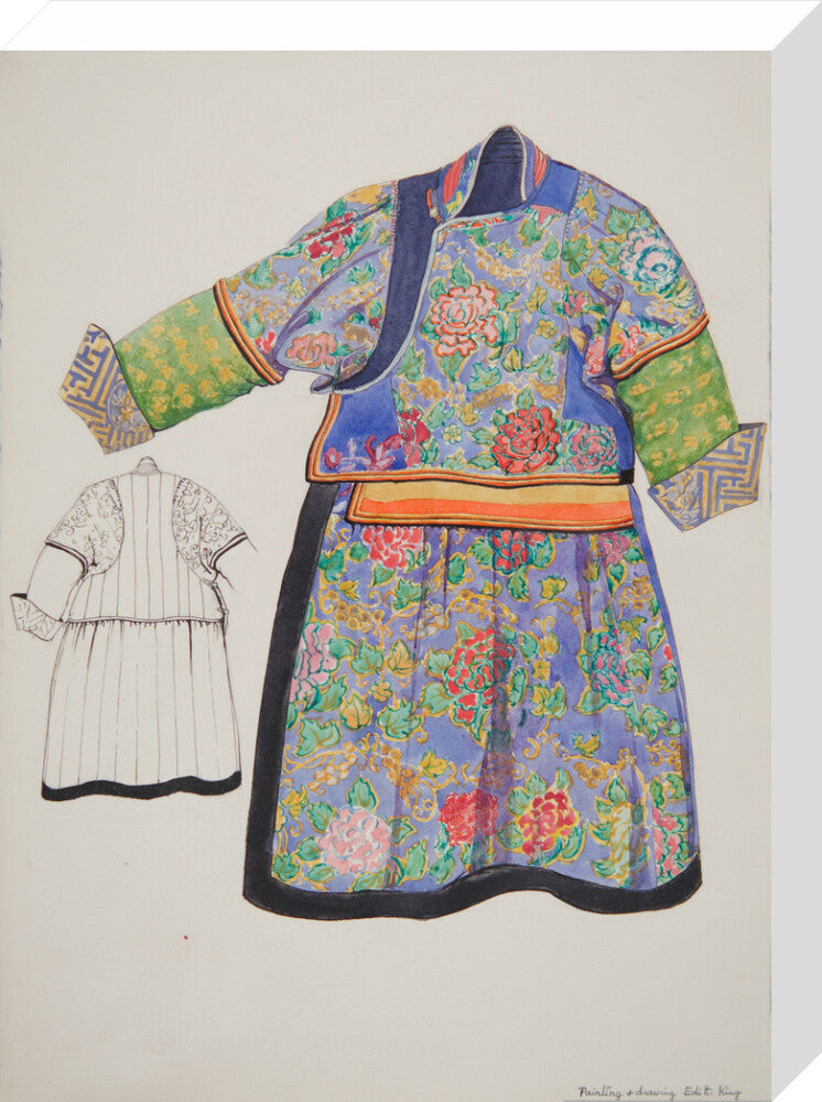 Paintings and drawings of Mongolian clothing - Art print