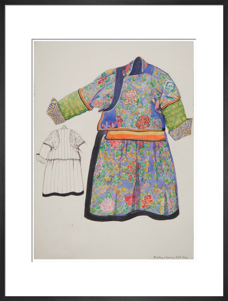 Paintings and drawings of Mongolian clothing - Art print