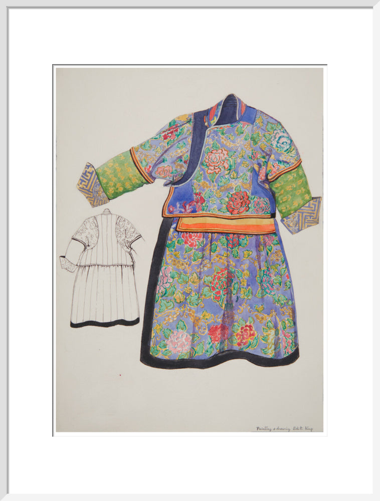 Paintings and drawings of Mongolian clothing - Art print