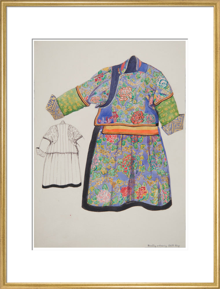 Paintings and drawings of Mongolian clothing - Art print