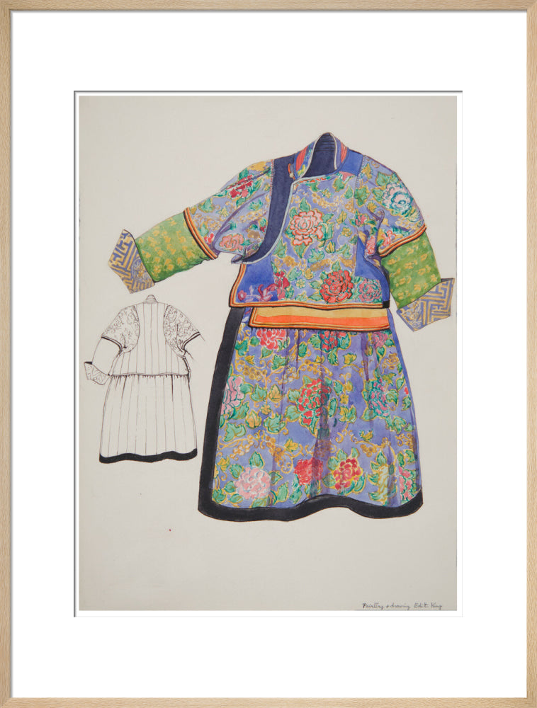 Paintings and drawings of Mongolian clothing - Art print