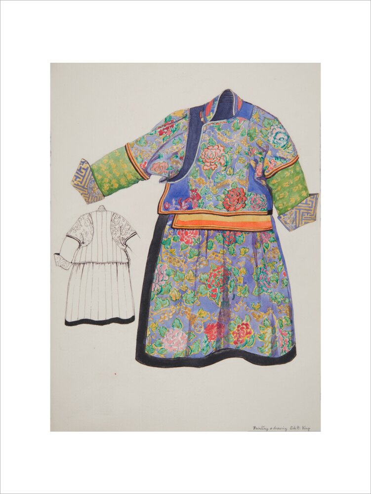 Paintings and drawings of Mongolian clothing - Art print