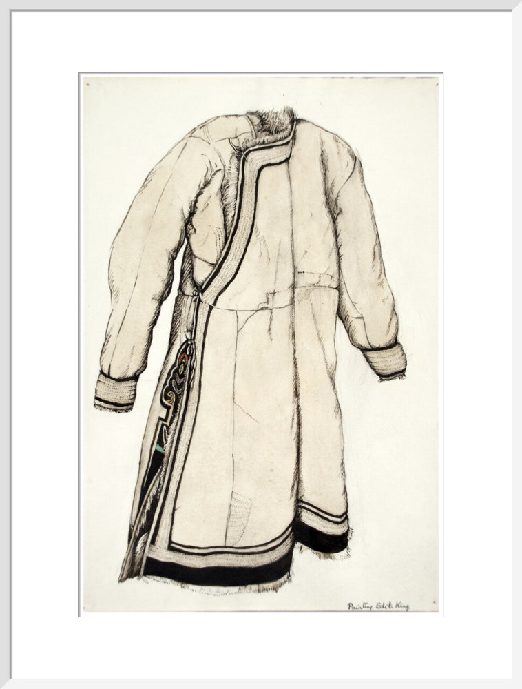 Paintings and drawings of Mongolian clothing - Art print