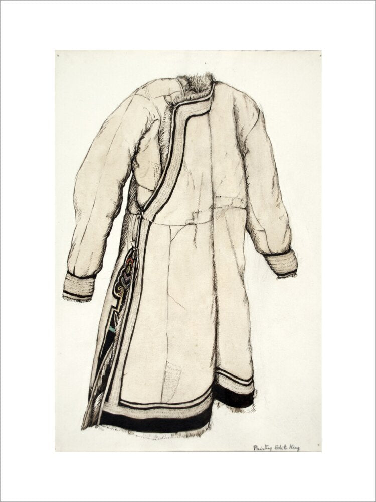 Paintings and drawings of Mongolian clothing - Art print