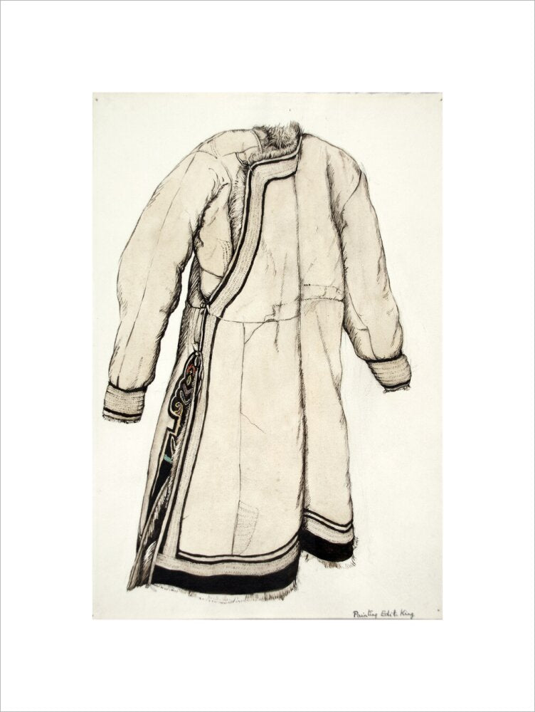 Paintings and drawings of Mongolian clothing - Art print