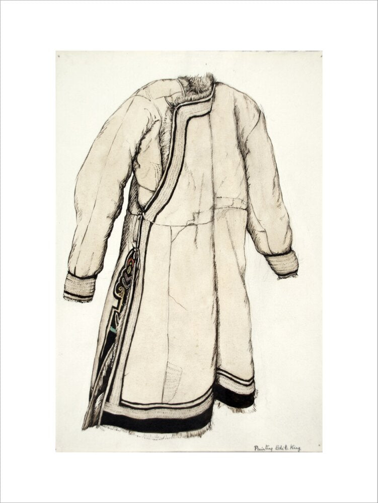 Paintings and drawings of Mongolian clothing - Art print