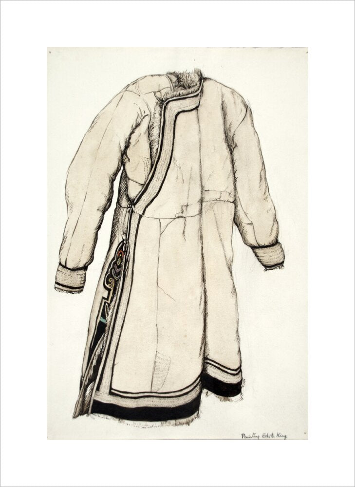Paintings and drawings of Mongolian clothing - Art print