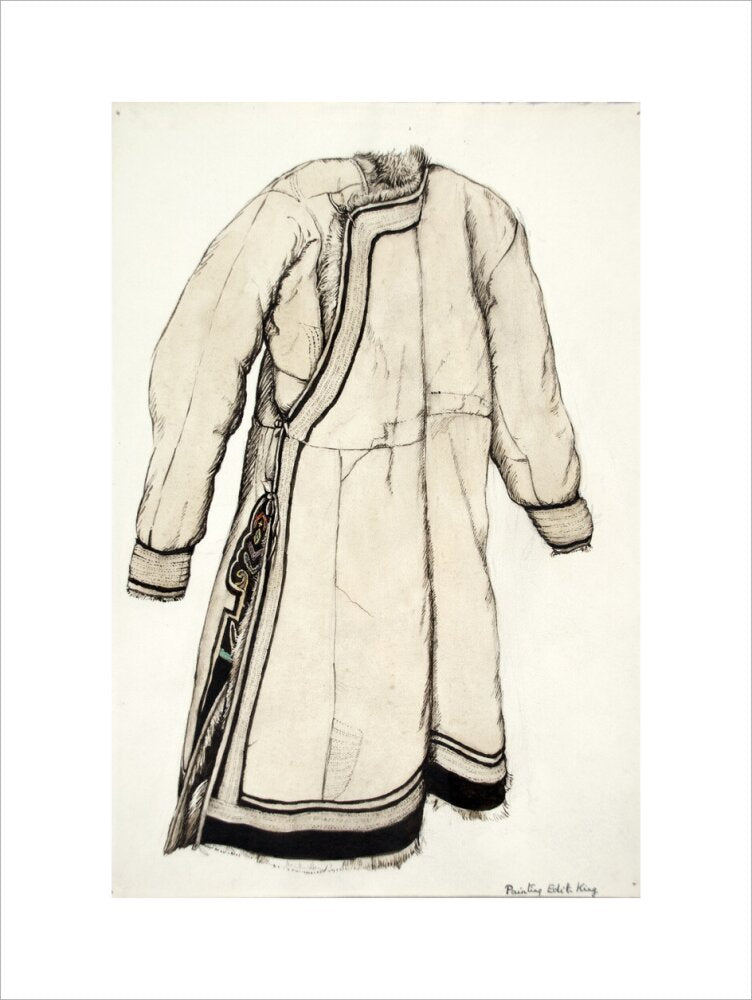 Paintings and drawings of Mongolian clothing - Art print