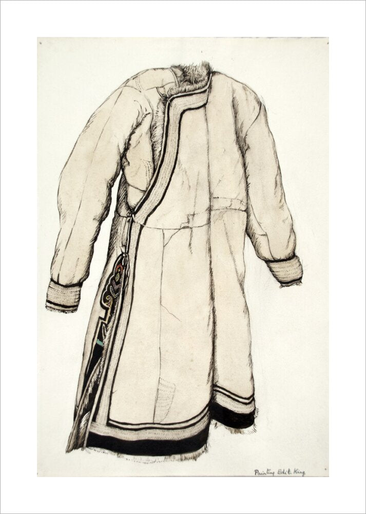 Paintings and drawings of Mongolian clothing - Art print