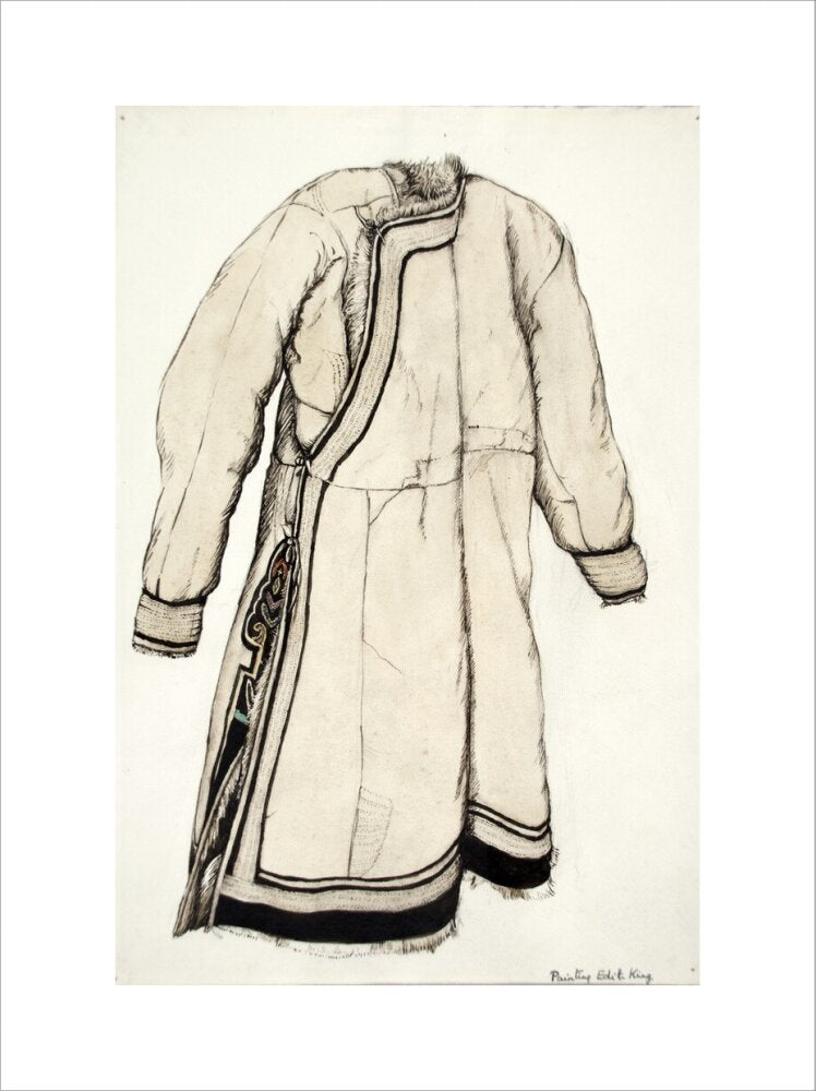 Paintings and drawings of Mongolian clothing - Art print