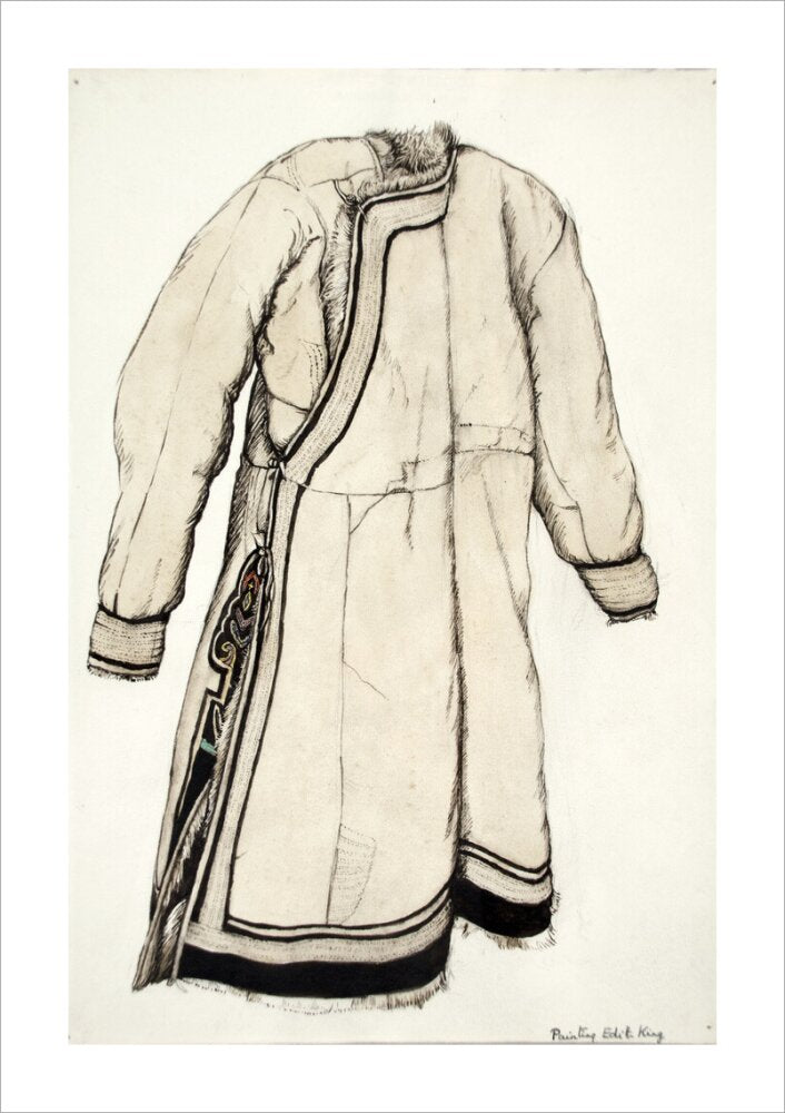 Paintings and drawings of Mongolian clothing - Art print