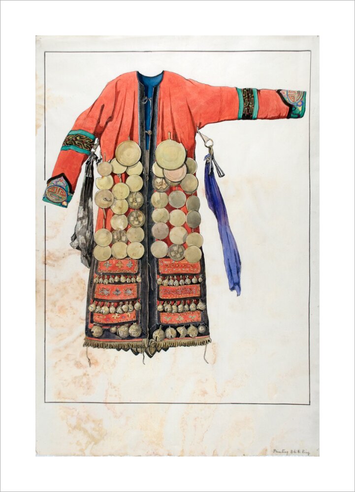 Watercolour of a Numinchen Shamaness costume - Art print