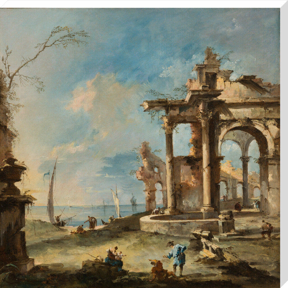 A Capriccio: Ruined Building by the Coast, with Figures