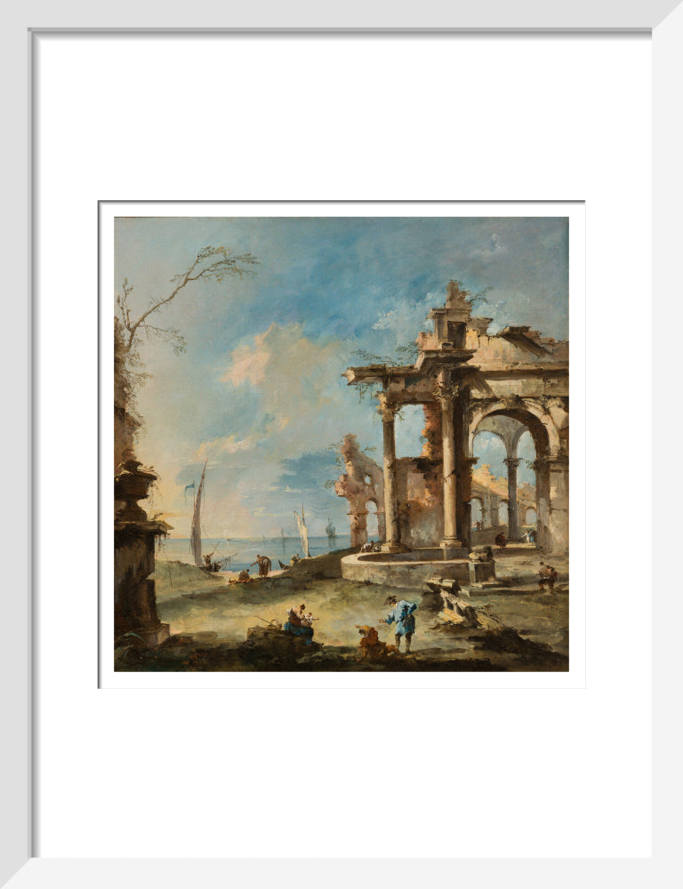 A Capriccio: Ruined Building by the Coast, with Figures