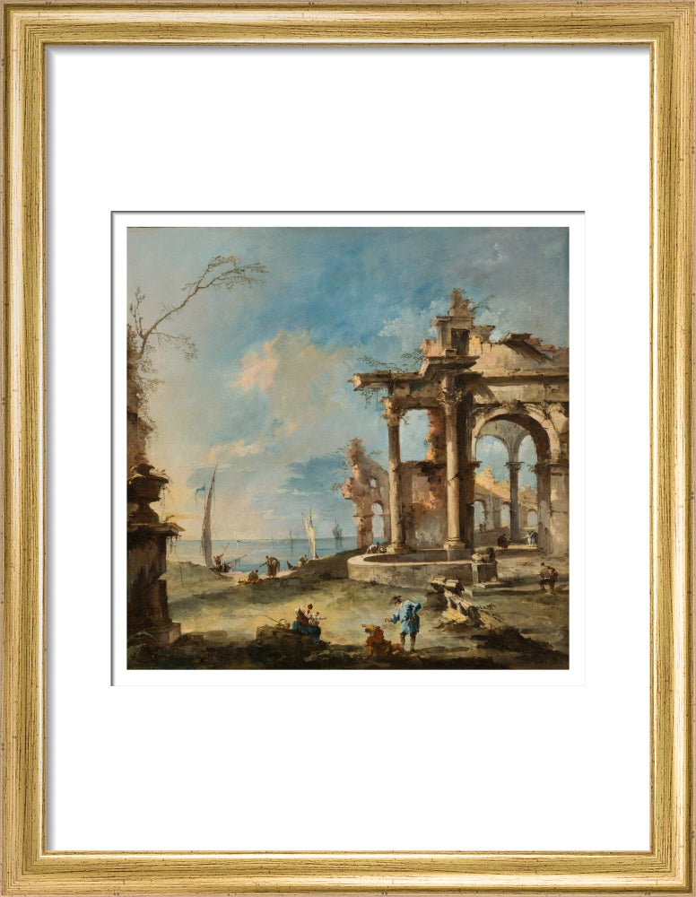 A Capriccio: Ruined Building by the Coast, with Figures