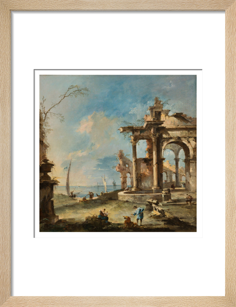 A Capriccio: Ruined Building by the Coast, with Figures