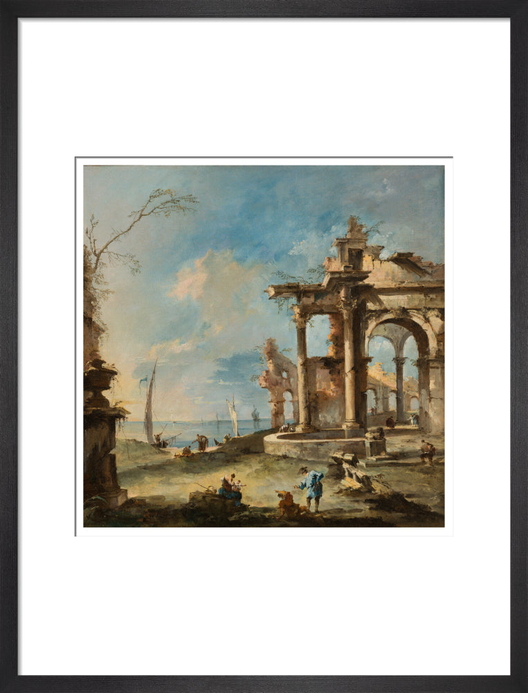 A Capriccio: Ruined Building by the Coast, with Figures