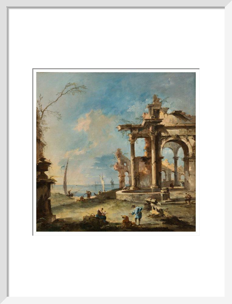 A Capriccio: Ruined Building by the Coast, with Figures