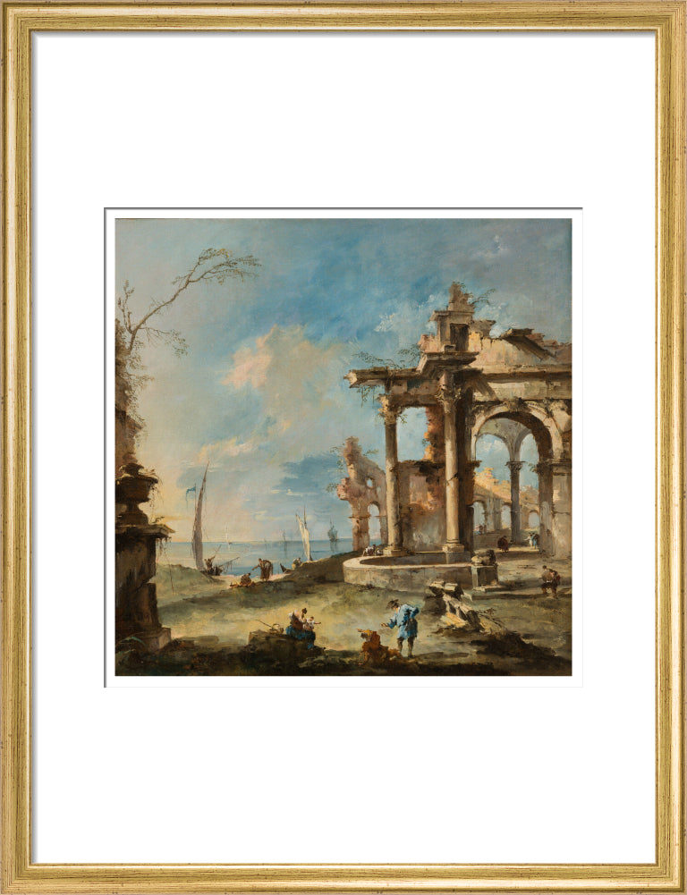A Capriccio: Ruined Building by the Coast, with Figures
