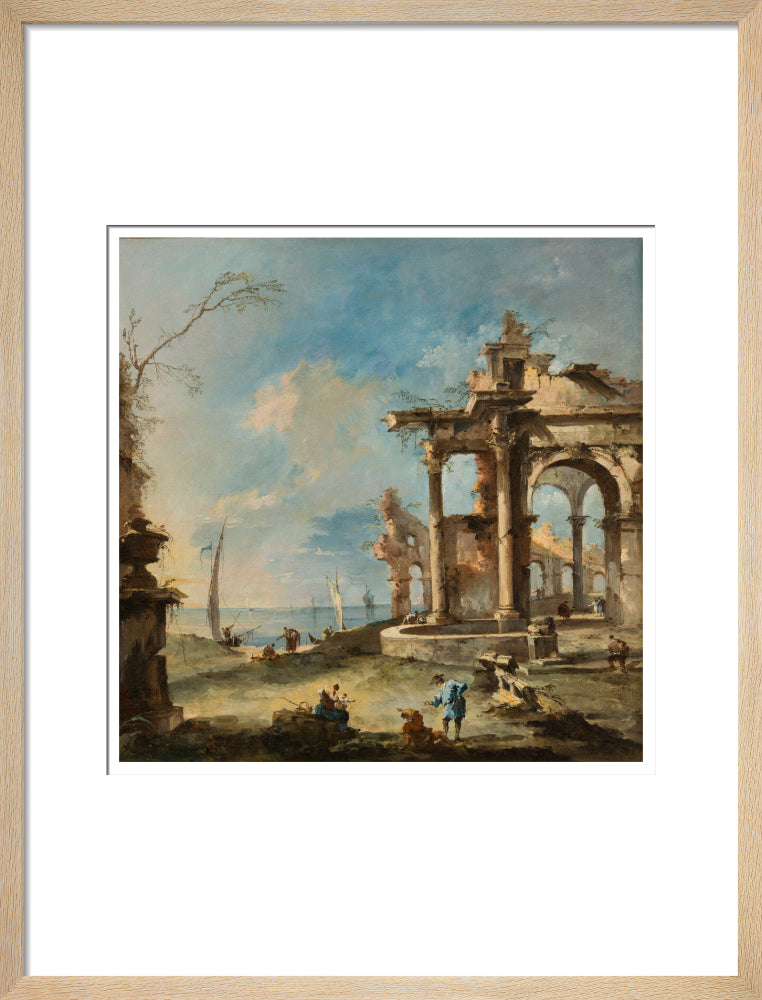 A Capriccio: Ruined Building by the Coast, with Figures