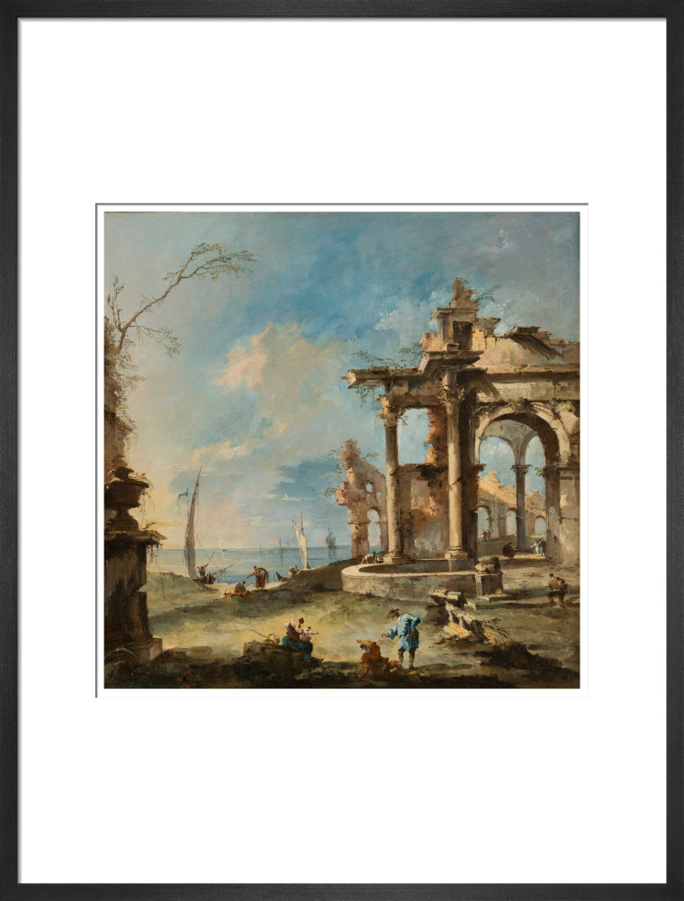 A Capriccio: Ruined Building by the Coast, with Figures