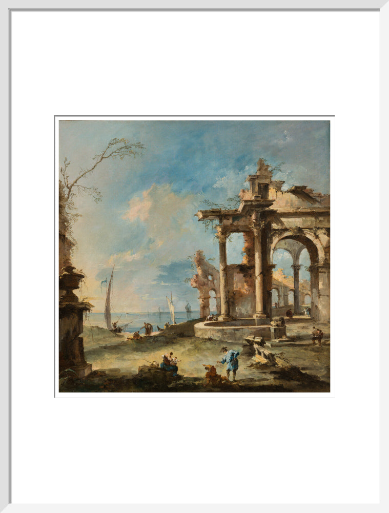 A Capriccio: Ruined Building by the Coast, with Figures