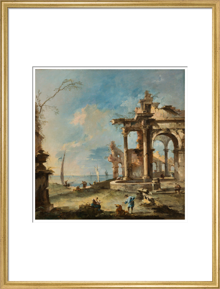 A Capriccio: Ruined Building by the Coast, with Figures