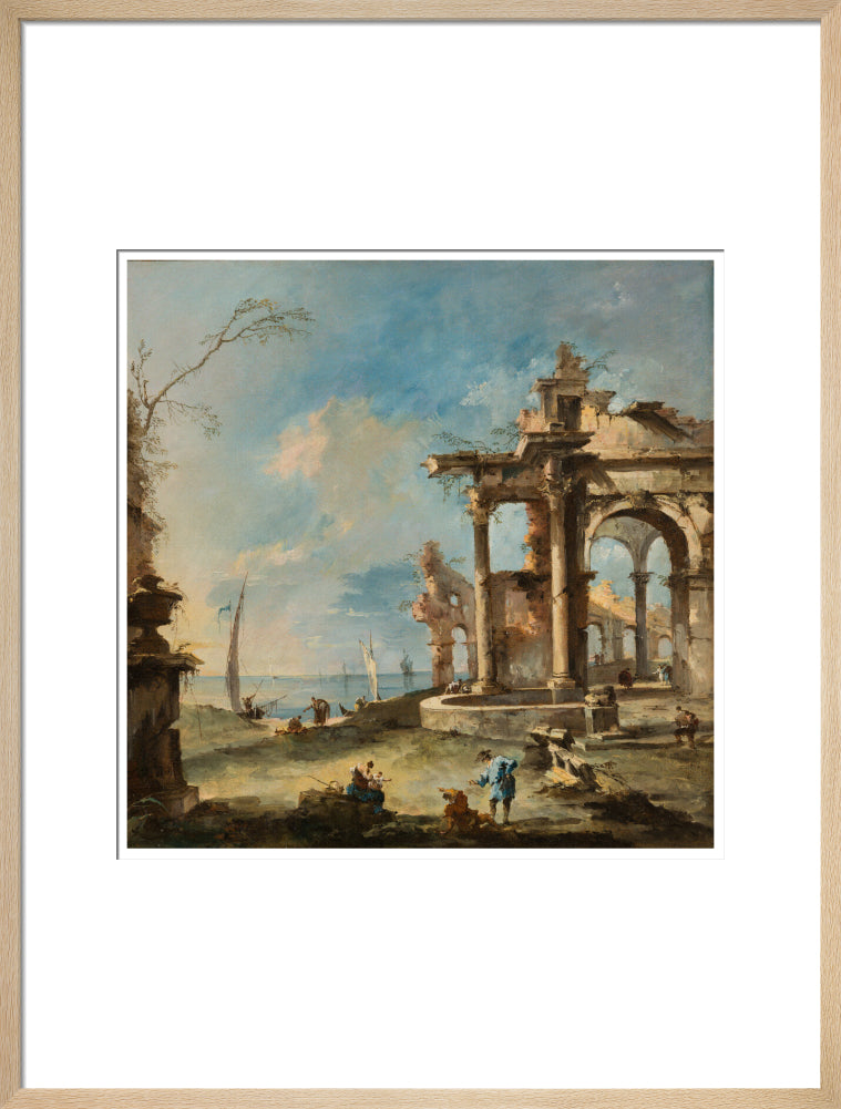 A Capriccio: Ruined Building by the Coast, with Figures