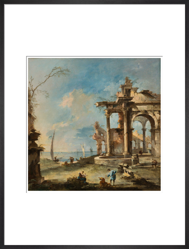 A Capriccio: Ruined Building by the Coast, with Figures