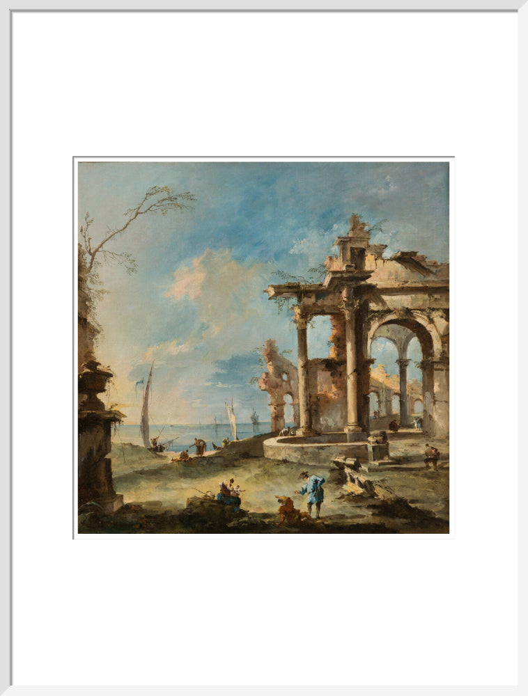 A Capriccio: Ruined Building by the Coast, with Figures