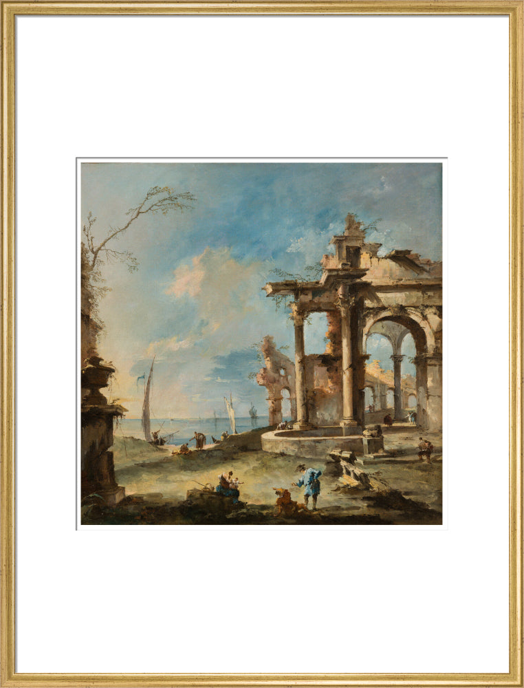 A Capriccio: Ruined Building by the Coast, with Figures
