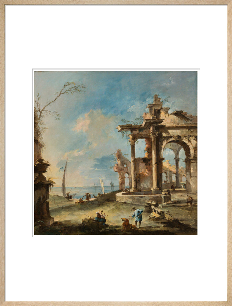 A Capriccio: Ruined Building by the Coast, with Figures