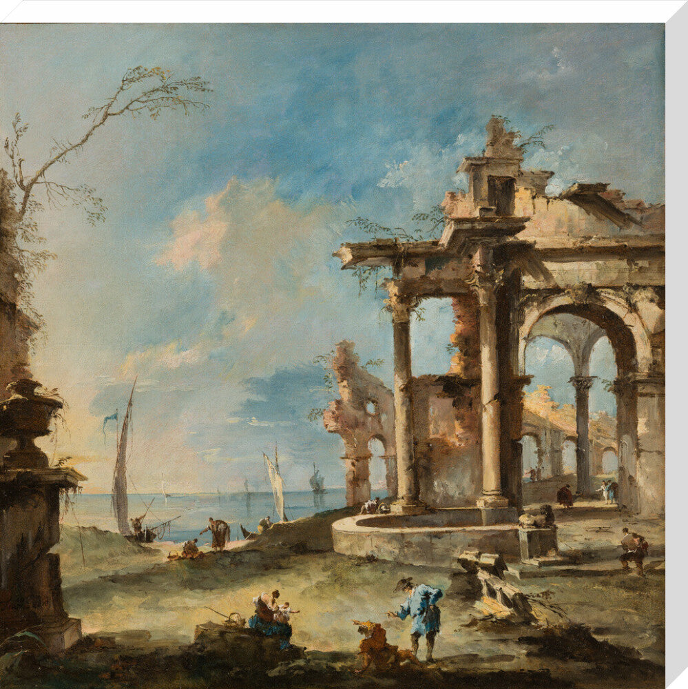 A Capriccio: Ruined Building by the Coast, with Figures