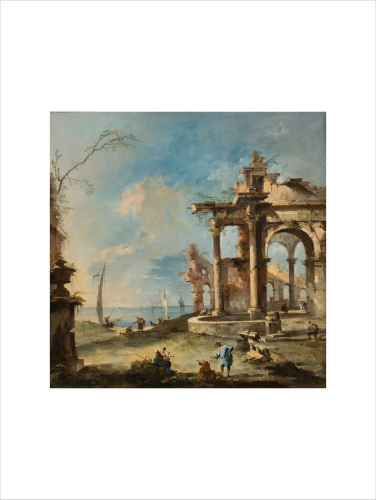 A Capriccio: Ruined Building by the Coast, with Figures