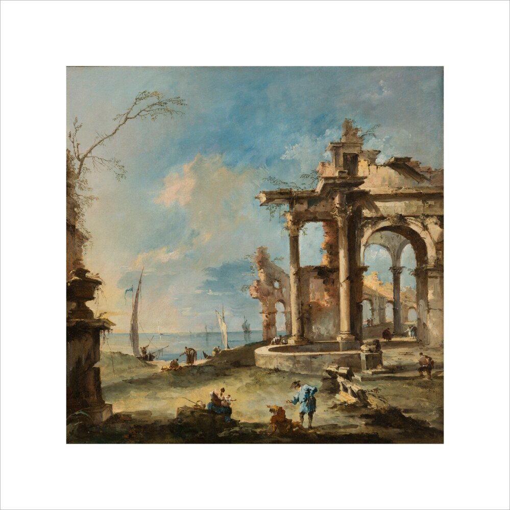 A Capriccio: Ruined Building by the Coast, with Figures